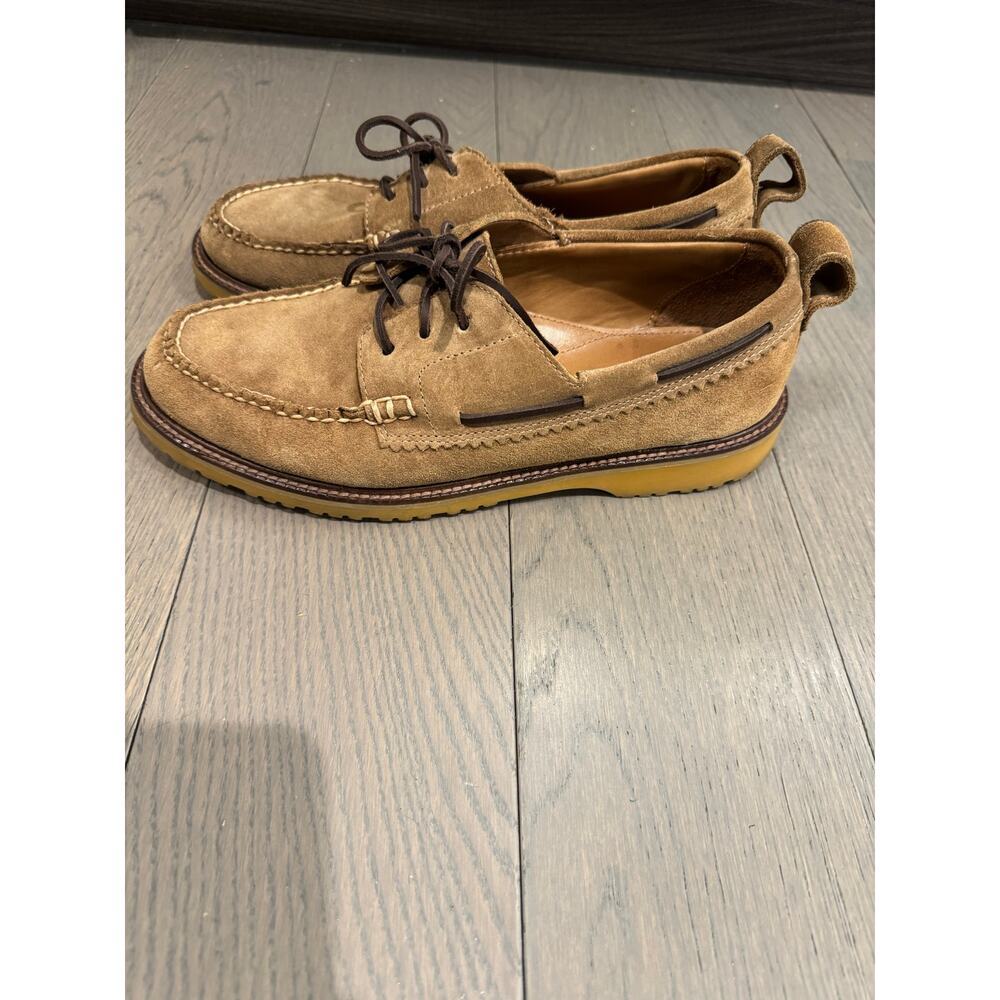 J. Crew Wallace & Barnes Boat Shoes Men's 8.5 Brown Leather Lace-Up Camping - Picture 7 of 12